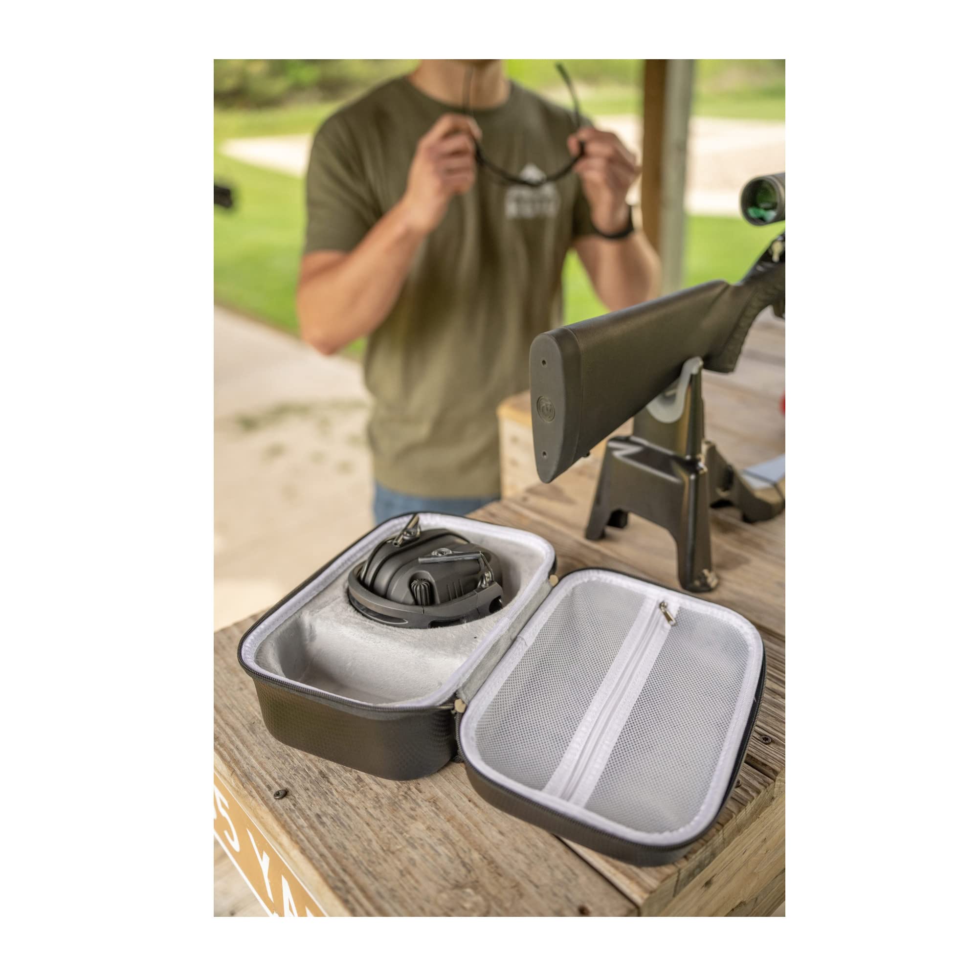 WALKER'S Durable Weather-Resistant Shockproof Dustproof EVA Scratch-Free Lining Protective Carrying Storage Case for Hunting Shooting Earmuff, Glasses & Accessories
