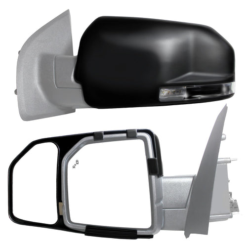 K SOURCE 81850 Snap & Zap Custom Fit Towing Mirror for 2015-2020 F150, Patented