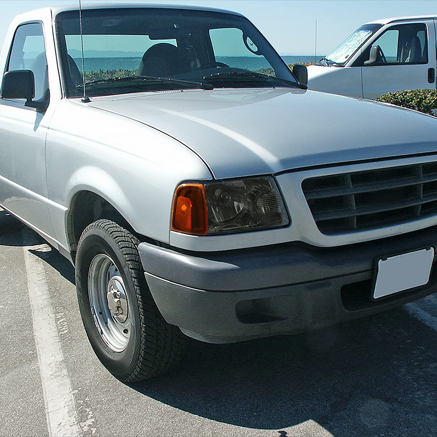 Smoke Lens Headlights + Amber Corner Lights SPEC-D TUNING Compatible with 2001-2011 Ford Ranger L+R Pair Head Light Lamp Assembly