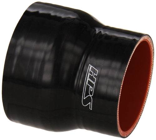 HPS Silicone HTSR-250-300-BLK High Temperature 4-ply Reinforced Reducer Coupler Hose, 50 PSI Maximum Pressure, 3" Length, 2-1/2" > 3" ID, Black
