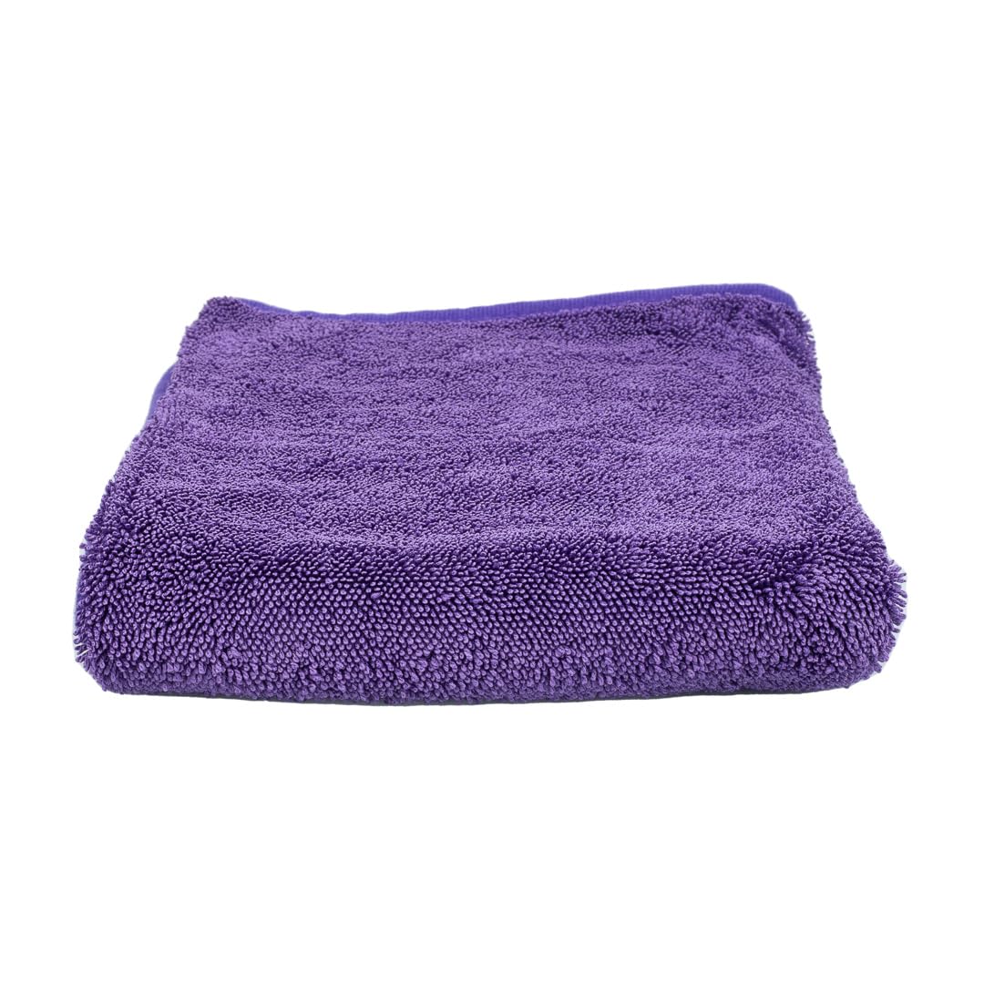 Maxshine 3-Piece Universal Purple Microfiber Drying Towels (24” x 36”, 600GSM) | Single Twisted Loop Plush Towels | Ultra-Absorbent Streak-Free Cloths for Car Wash, Drying & Auto Detailing
