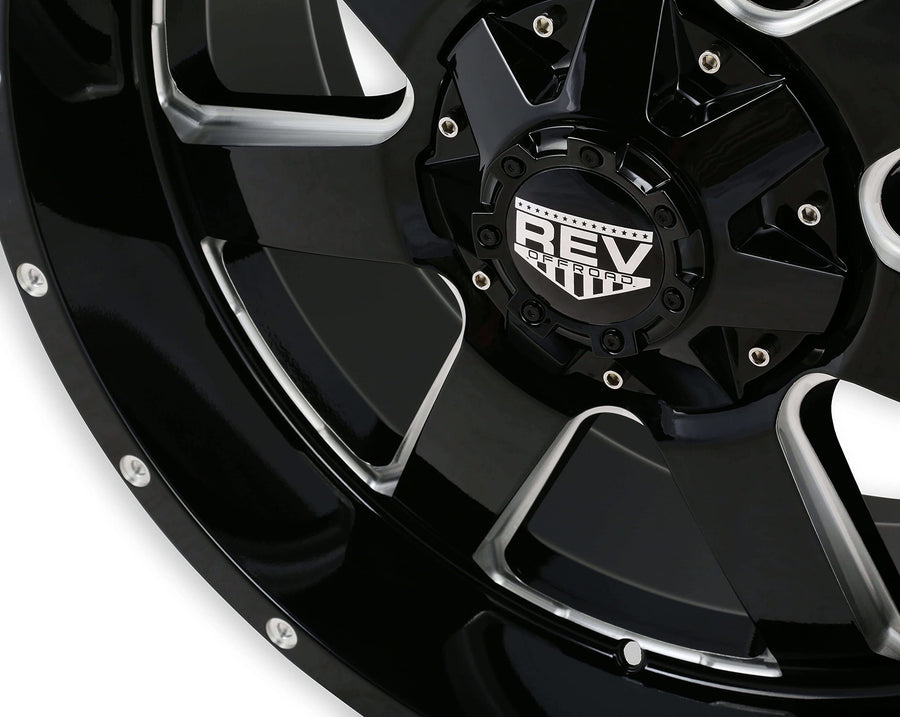 885 Offroad Series REV Wheels 20x9, 6x135/6x139.7, 12 MM Offroad Styling Wheels, Model 885M-2903512 | Aluminum Wheels in a Milled Finish with Gloss Black Inserts 6-Bolt Pattern