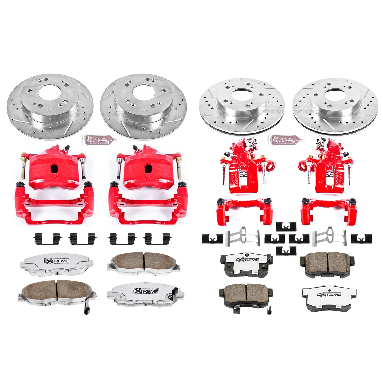 Power Stop Z26 KC2385-26 Front & Rear Street Warrior Brake Kit Honda For Honda Civic 2006-2011 [Model Specific]