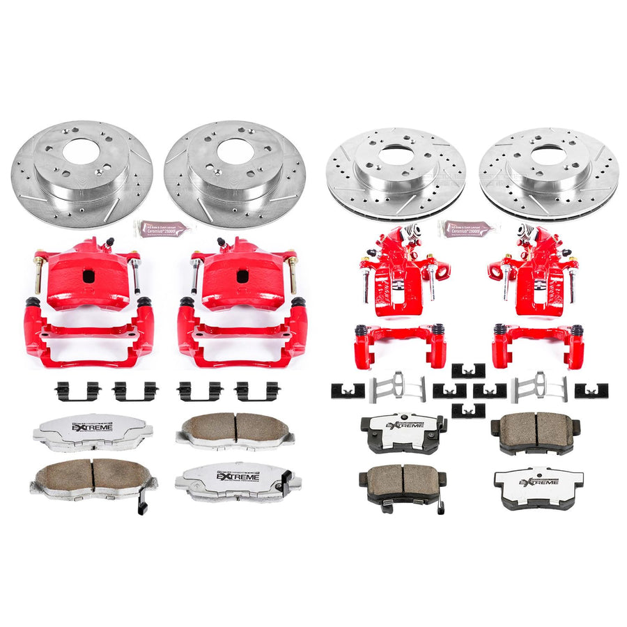 Power Stop Z26 KC2385-26 Front & Rear Street Warrior Brake Kit Honda For Honda Civic 2006-2011 [Model Specific]