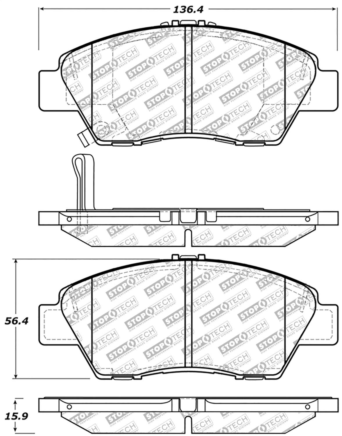 Brake Pads StopTech 305.13940 with Hardware Street Select