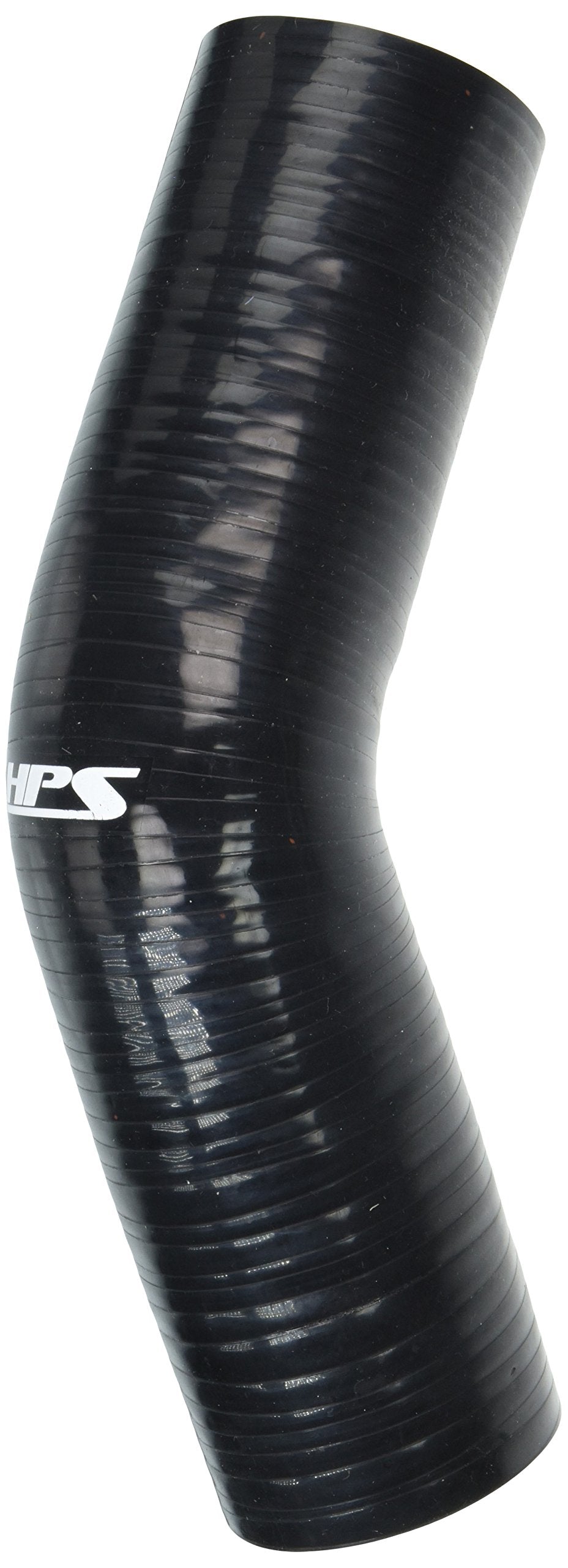 HPS 45 degree HTSEC45-238-BLK Silicone High Temperature 4-ply Reinforced Elbow Coupler Hose, 55 PSI Maximum Pressure, 4" Leg Length on each side, 2-3/8" ID, Black
