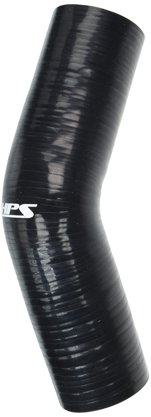 HPS 45 degree HTSEC45-238-BLK Silicone High Temperature 4-ply Reinforced Elbow Coupler Hose, 55 PSI Maximum Pressure, 4" Leg Length on each side, 2-3/8" ID, Black