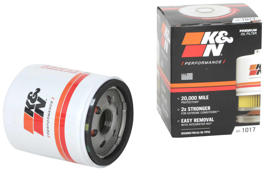 K&N Oil Filter Premium: 20,000 Mile Engine Protection with Wrench Off Nut: Compatible with Select 2006-2022 ALFA ROMEO/BUICK/CHEVROLET/DODGE Vehicle Models (See Description for Select Models),HP-1017