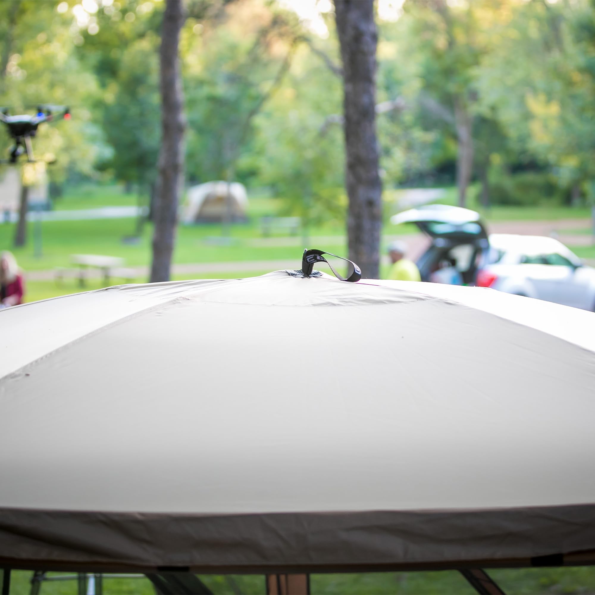 CLAM Quick-Set Portable Outdoor Escape Sky/Sky Camper Screened Gazebo Canopy Tent Rain Fly Tarp with Carry Bag, Cover Only, Tan