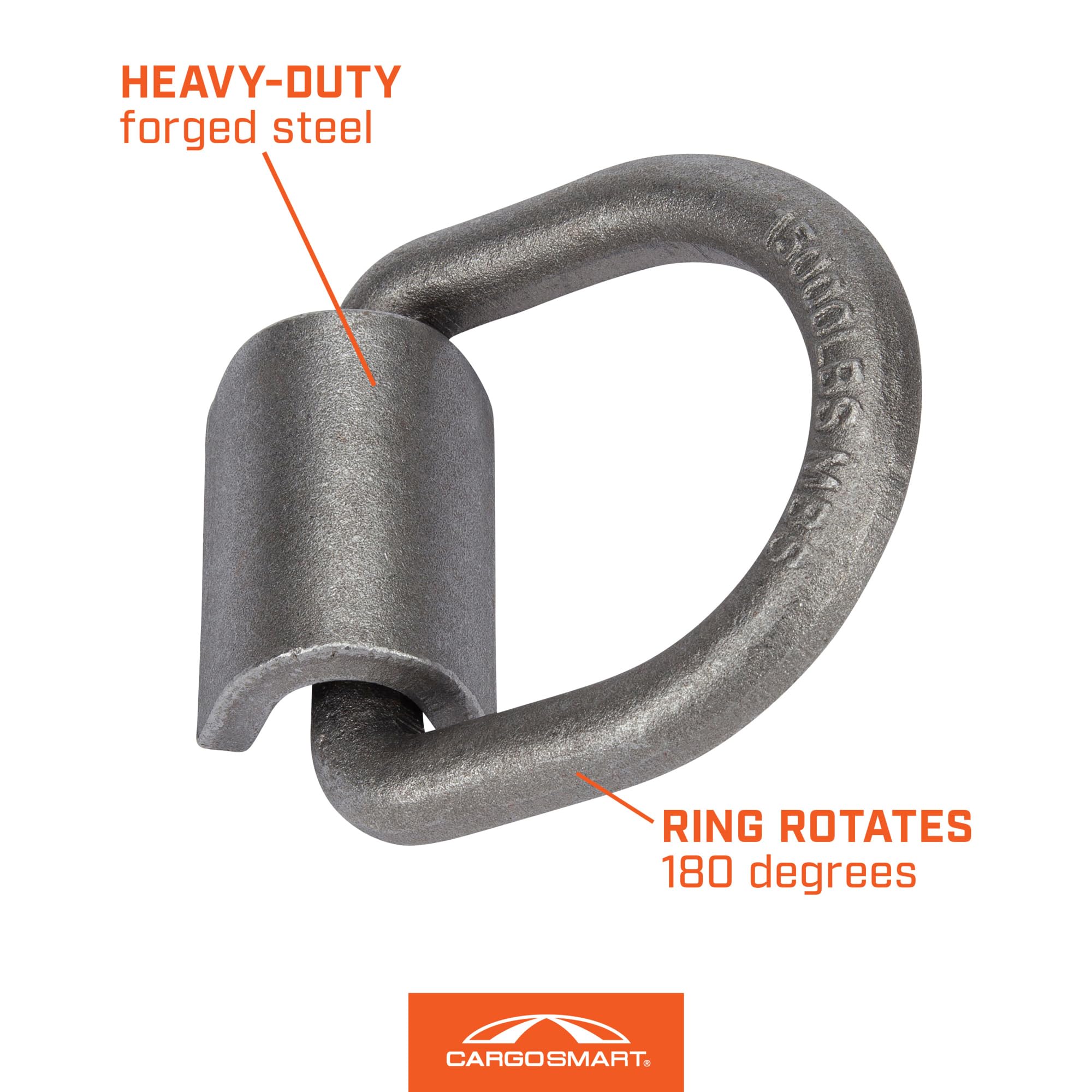 Weld On Heavy Duty Forged D-Ring, 5/8" Diameter, 3" x 3" 15,000 lb 1 Pk