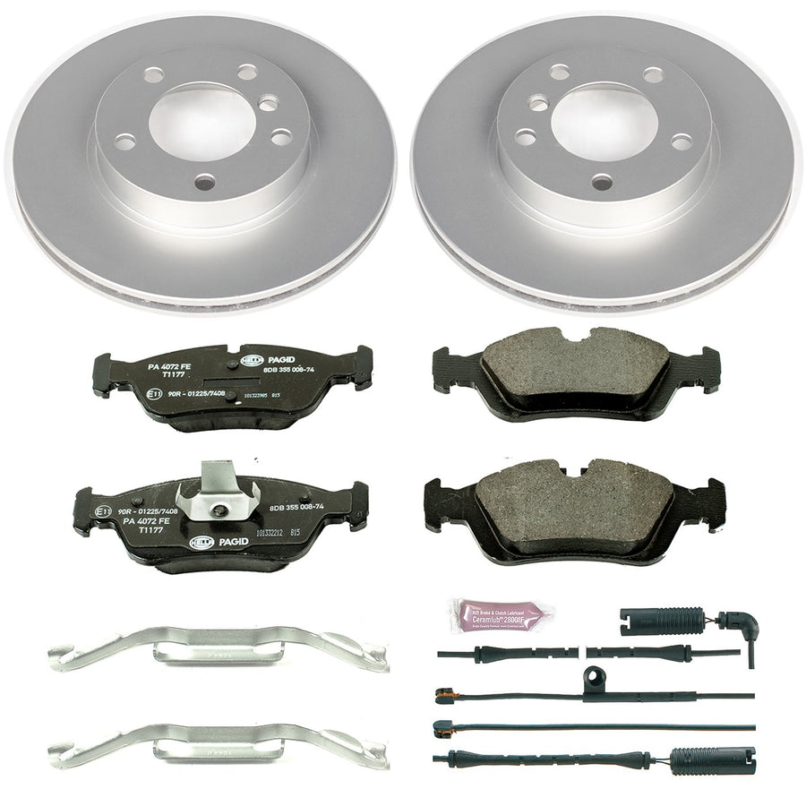Power Stop ESK496 Euro-Stop Front Brake Kit and 2 Front Sensor Wires For BMW 318i, BMW 318is, BMW 3, BMW 323i, BMW 323is, BMW 325i, BMW 325is, BMW 328i, BMW 328is, BMW Z3, BMW Z4 [Model Specific]
