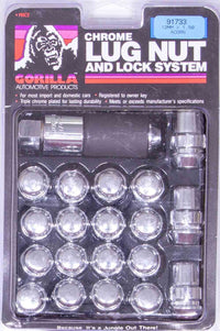 Gorilla 91783 Automotive Acorn Bulge Chrome Lug Nut and Lock System (1/2" Thread Size) ( Packaging May Vary )