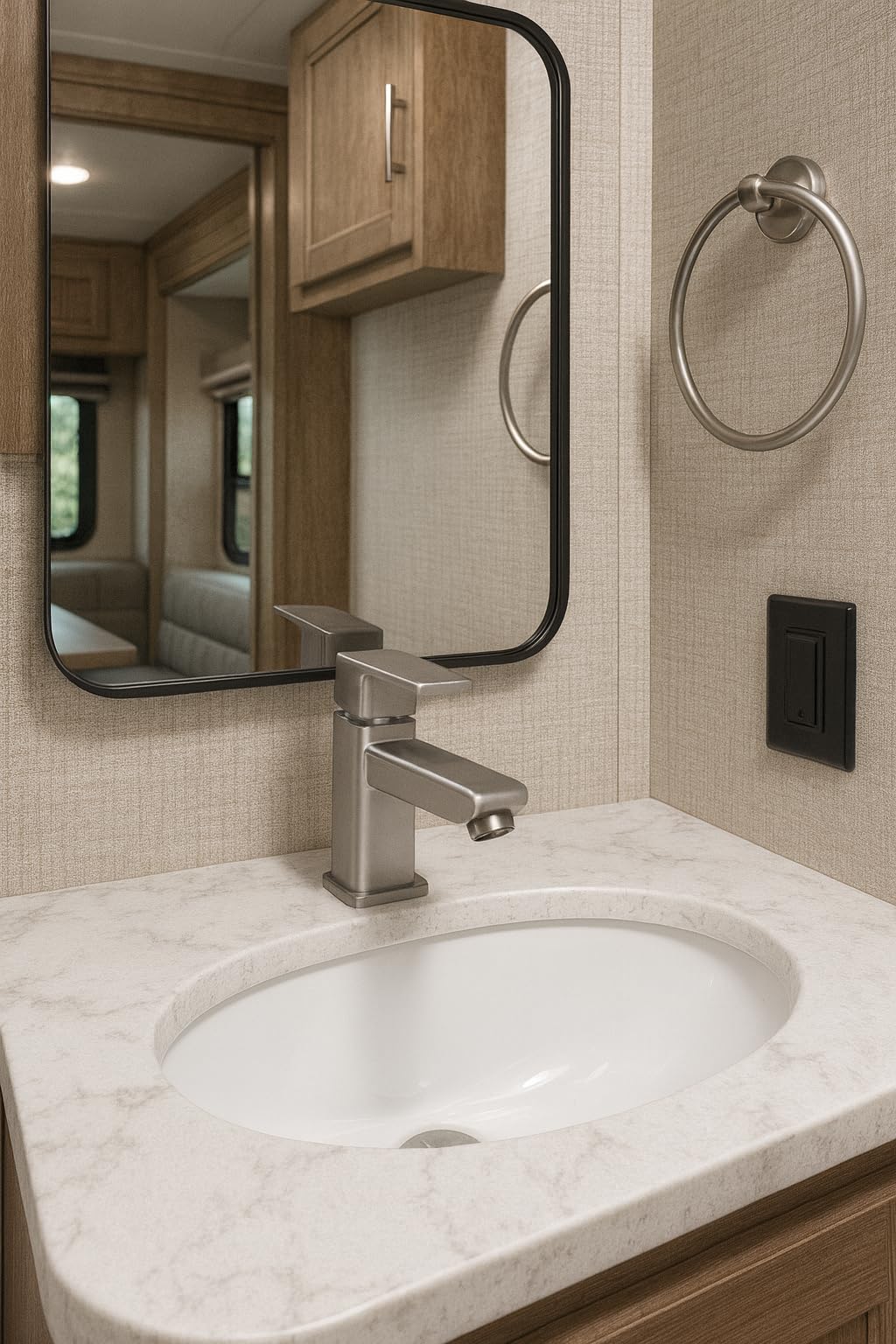 Dura Faucet RV Modern Angular DF-ML803LQ-SN Lavatory Faucet - Single Handle (Brushed Satin Nickel)