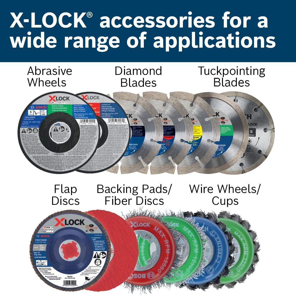 Bosch 18V GWX18V-13CN PROFACTOR™ X-LOCK Connected-Ready 5 – 6 In. Angle Grinder with Slide Switch (Bare Tool)