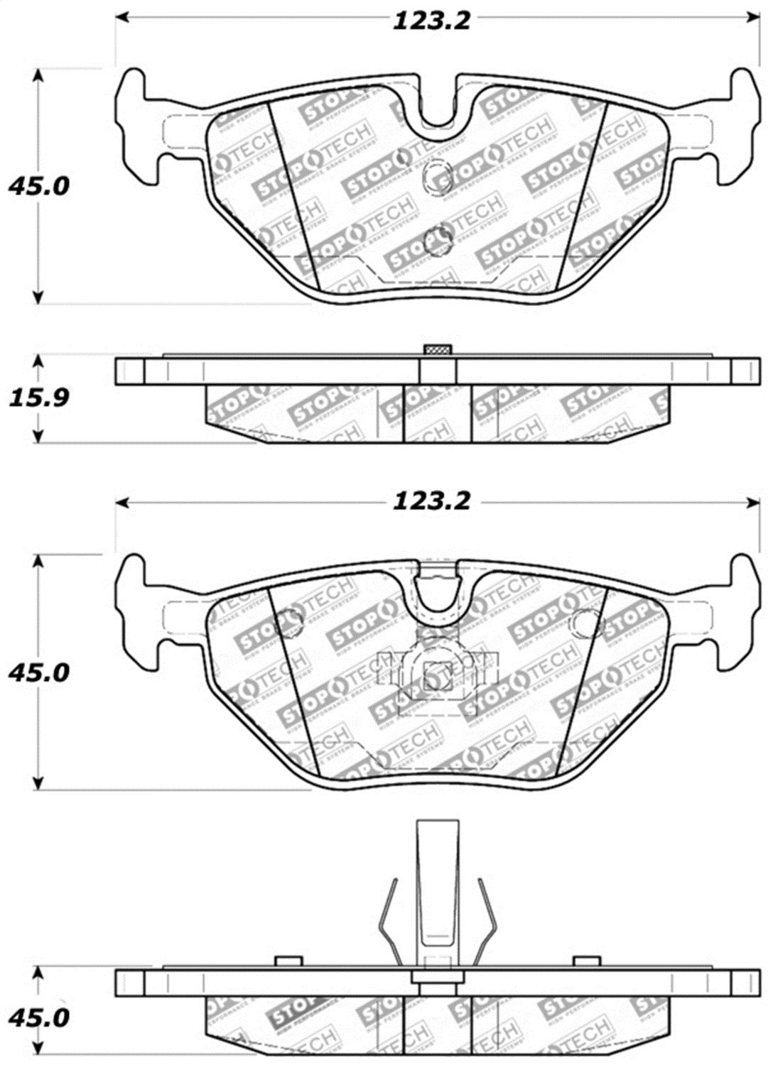 Sport Brake Pads StopTech 309.06920 with Shims and Hardware