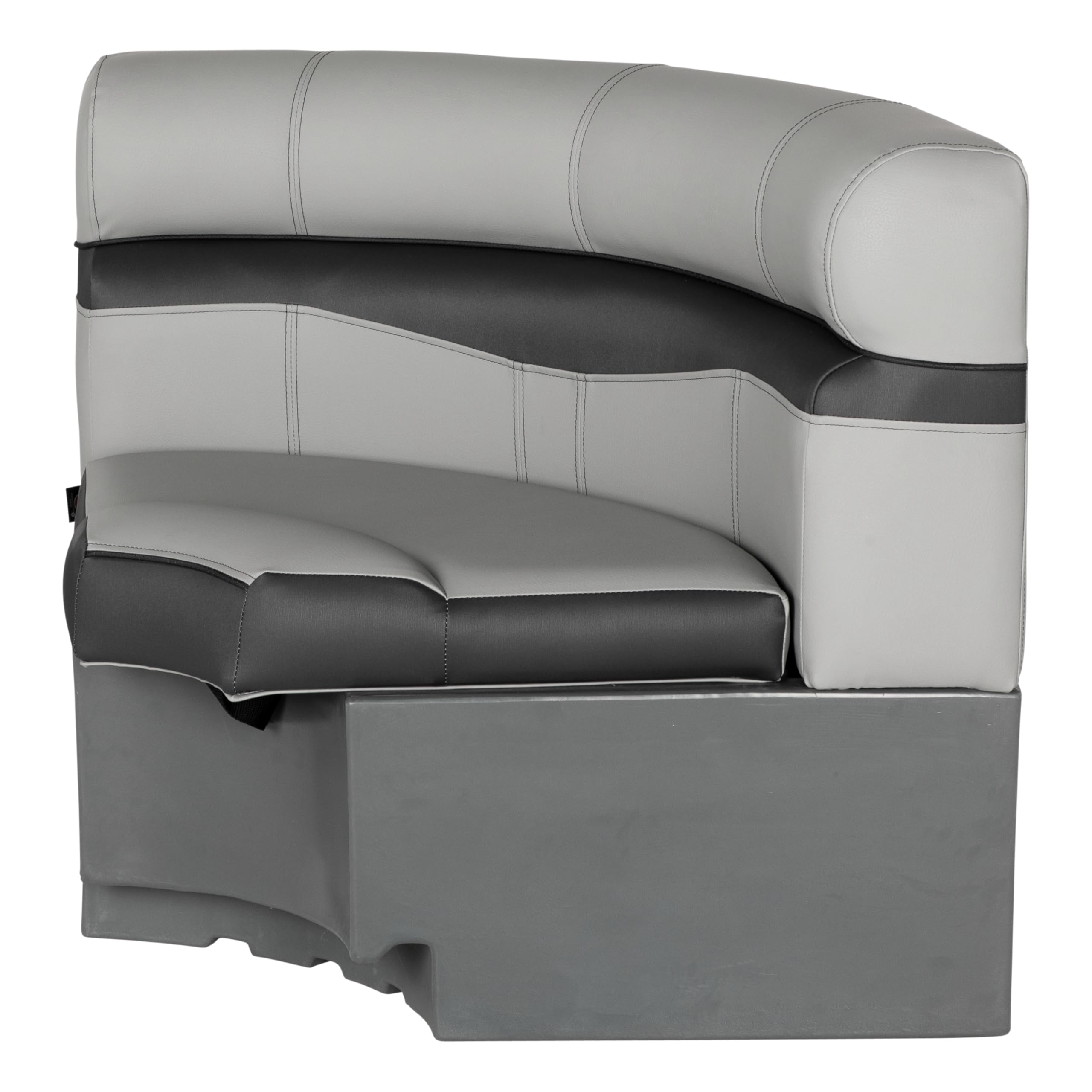 Rockport Series Lippert 32" Radius Pontoon Corner Seat, Measures 32" L x 28.5" W x 30" H, Marine-Grade Vinyl, High-Density Foam, Easy Installation, Fits Most Pontoons, River Rock – 20221094114