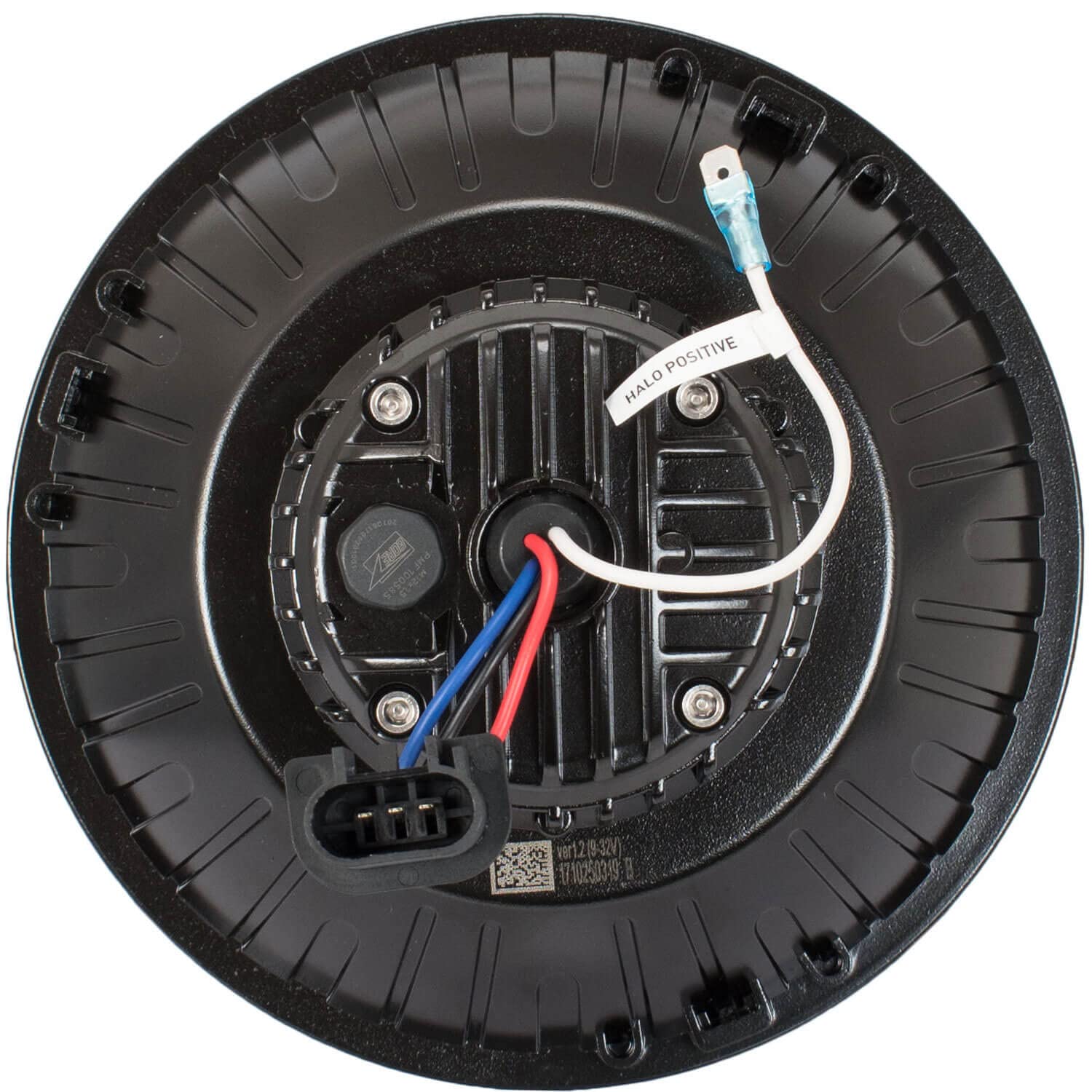 7" Single Round Amber Halo Vx Series Led Headlight W/Low-High-Halo