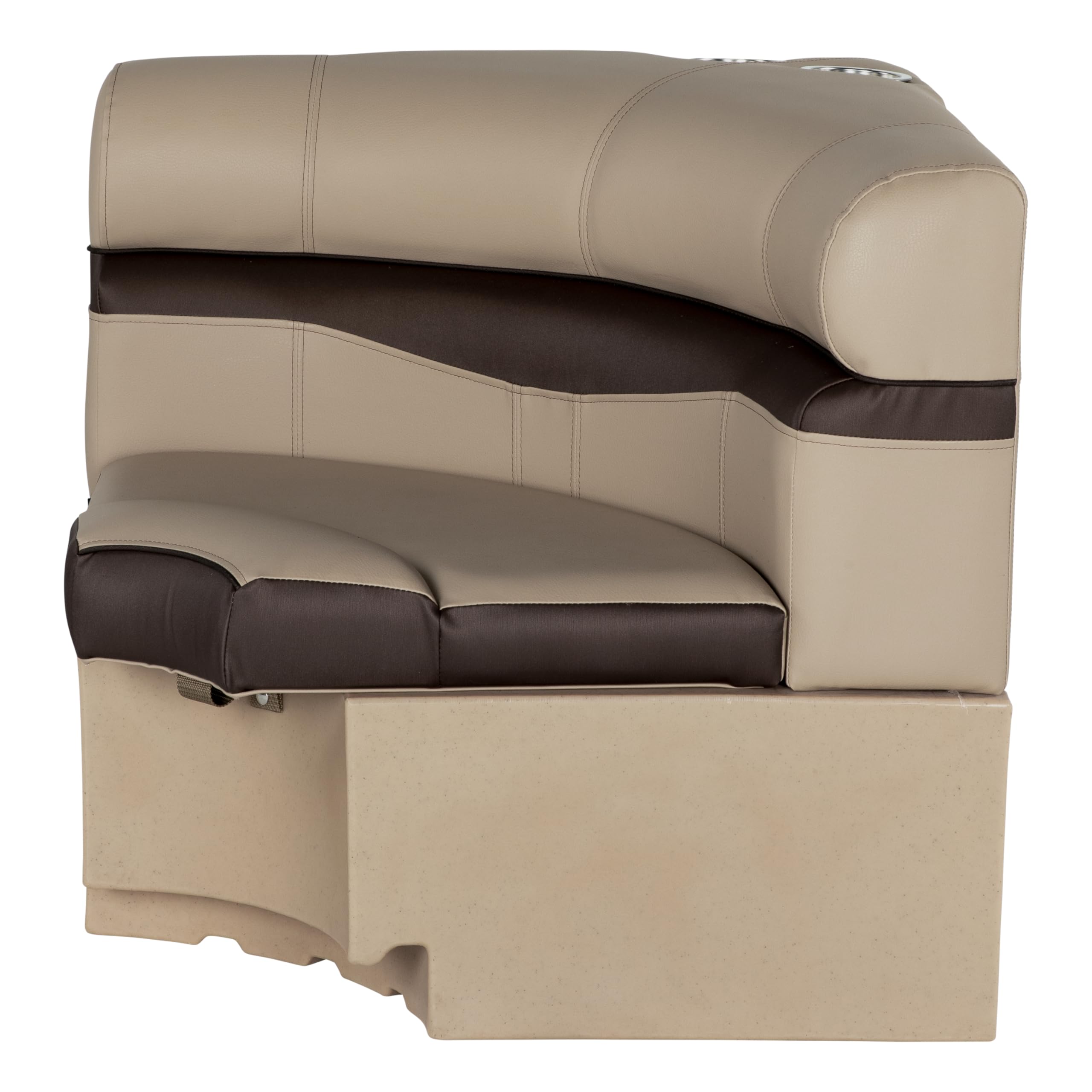 Lippert 32" Square Rockport Series Pontoon Corner Seat, Measures 32" L x 32" W x 30" H, Marine-Grade Vinyl, High-Density Foam, Easy Installation, Fits Most Pontoons, Sand – 20221094113