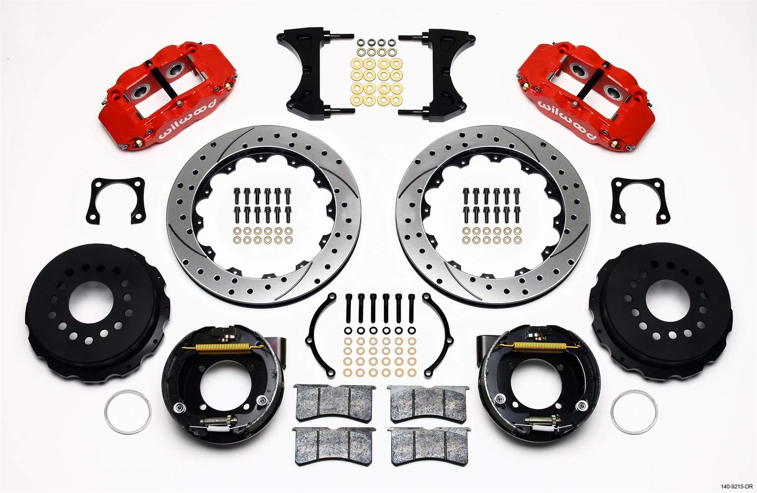 Rear FNSL4R P-Brk Kit,12.88", Drilled, Red