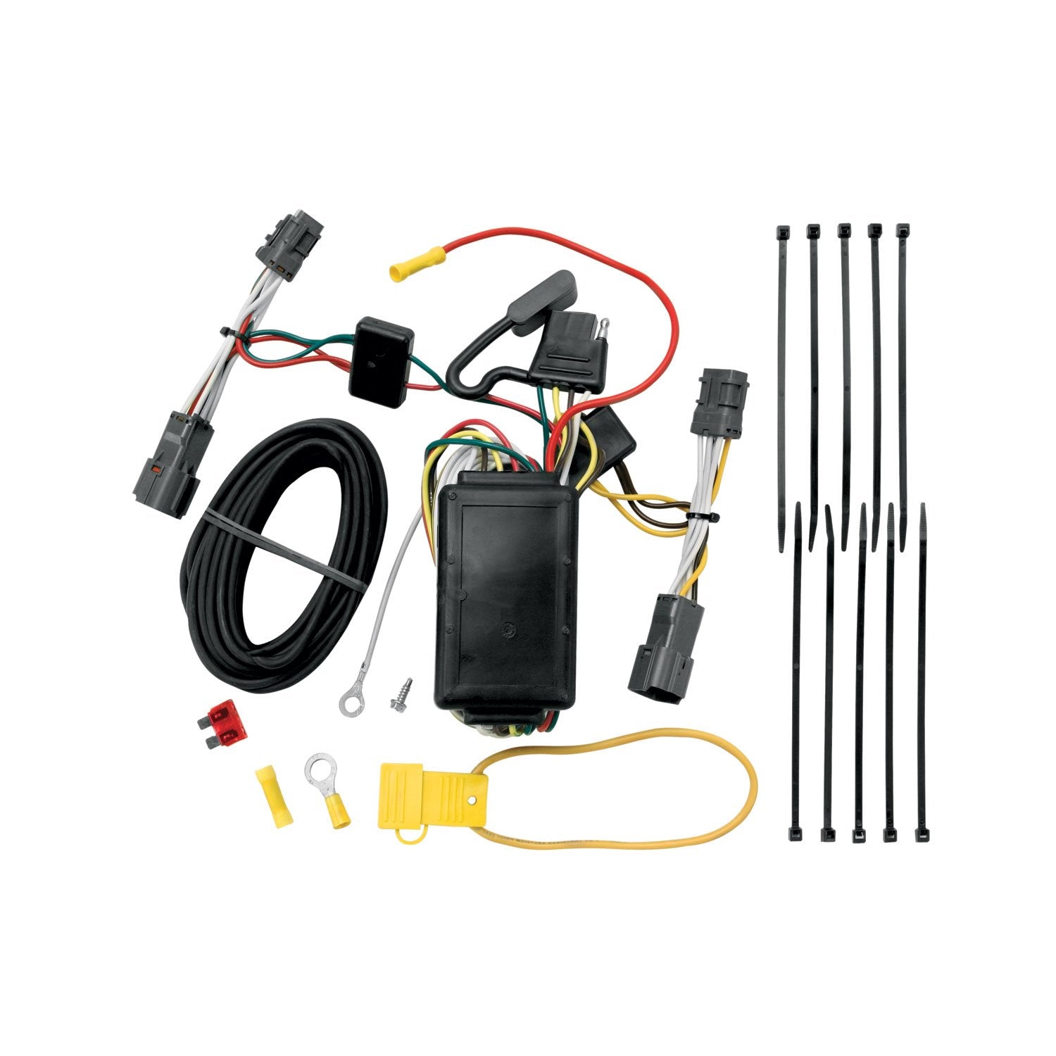 T-One® T-Connector Harness TEKONSHA, 4-Way Flat, w/Circuit Protected ModuLite® Module, Compatable with 2007-2009 Hyundai Entourage, 2006-2014 KIA Sedona,Black