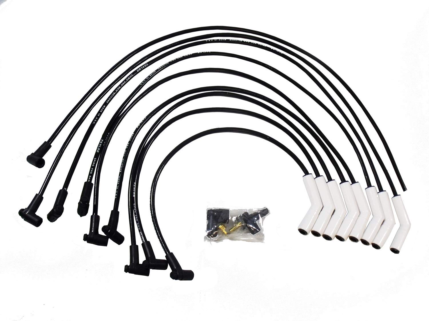 75032 Taylor Cable 8mm Spiro Pro White Ceramic Boot Race Fit Wire Set 135? Black