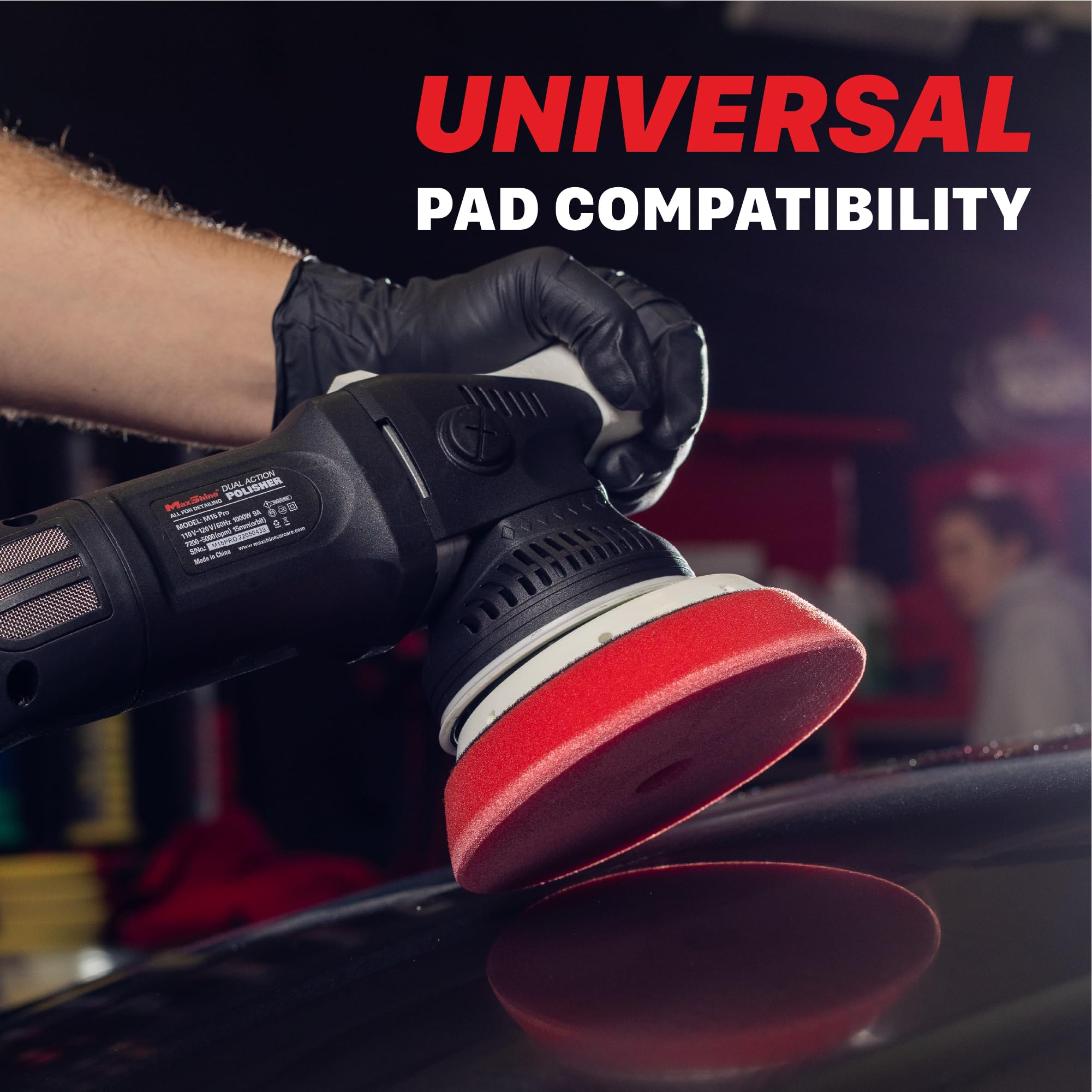 M15 Pro Maxshine Dual Action Polisher | 15mm Throw, 5” Backing Plate, 1000W Motor | Variable Speed, Ergonomic Grip, Low Vibration | Auto, Boat & Marine Detailing Buffer for Paint Correction