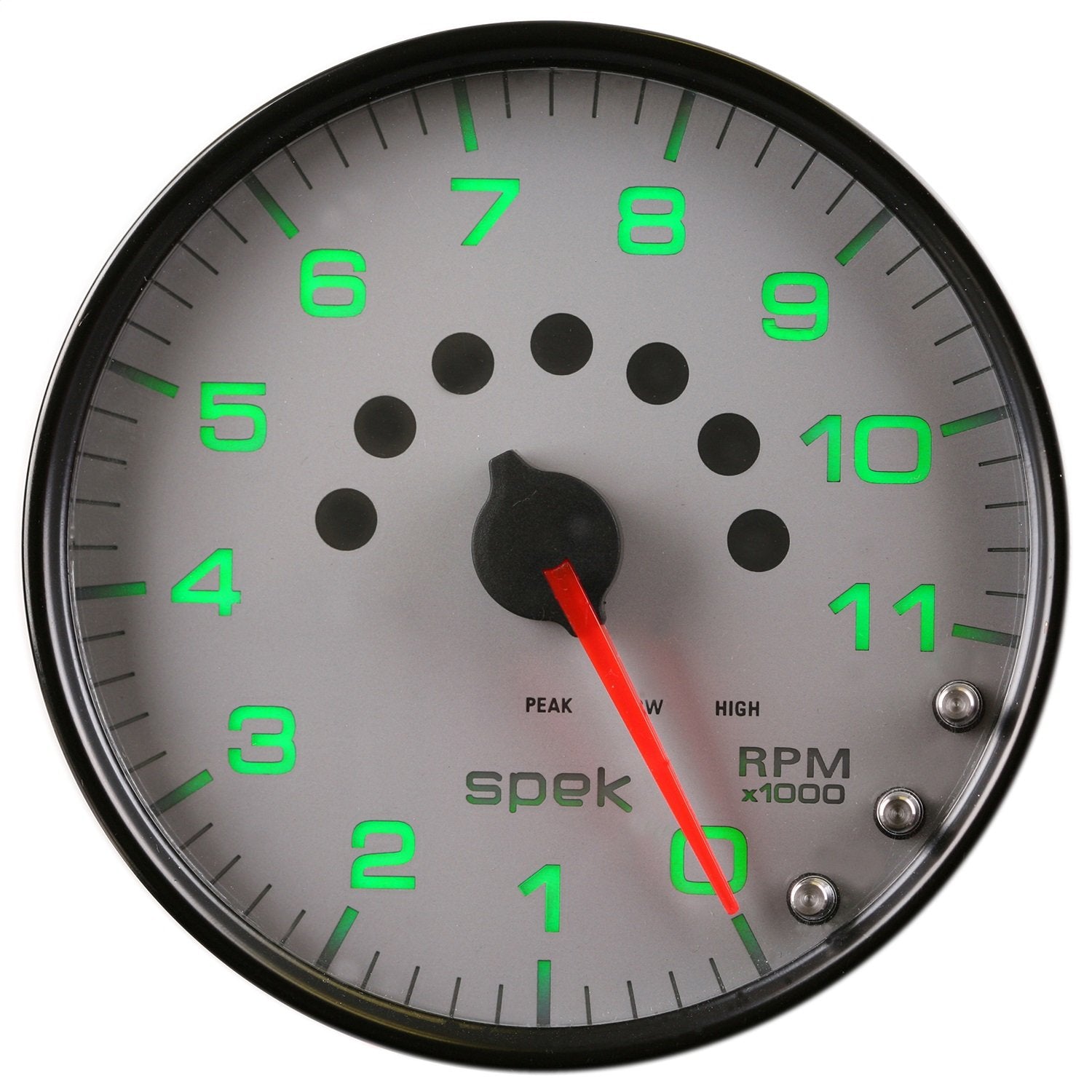 Gauge, AUTO METER P23922, Tachometer, 5", 11K RPM, W/Shift Light & Peak Mem, Silver/Black, Spek-Pro