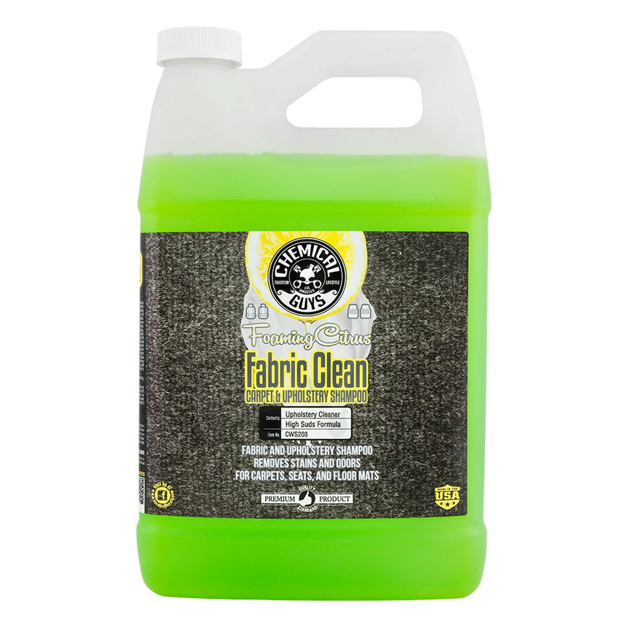Chemical Guys Foaming Citrus CWS203 Fabric Clean Carpet & Upholstery Cleaner (Car Carpets, Seats & Floor Mats), Safe for Cars, Home, Office, & More, 128 fl oz (1 Gallon), Citrus Scent