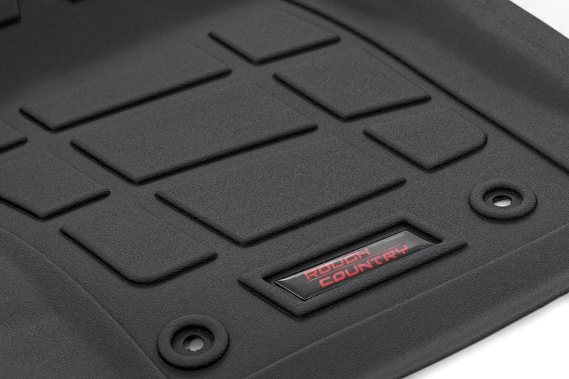 Sure-Fit Rough Country All Weather Floor Mats for Toyota Tacoma TRD Pro (2024-2025) Double Cab - Non-Slip, Waterproof Flexible Floor Mat, Front & Rear Set