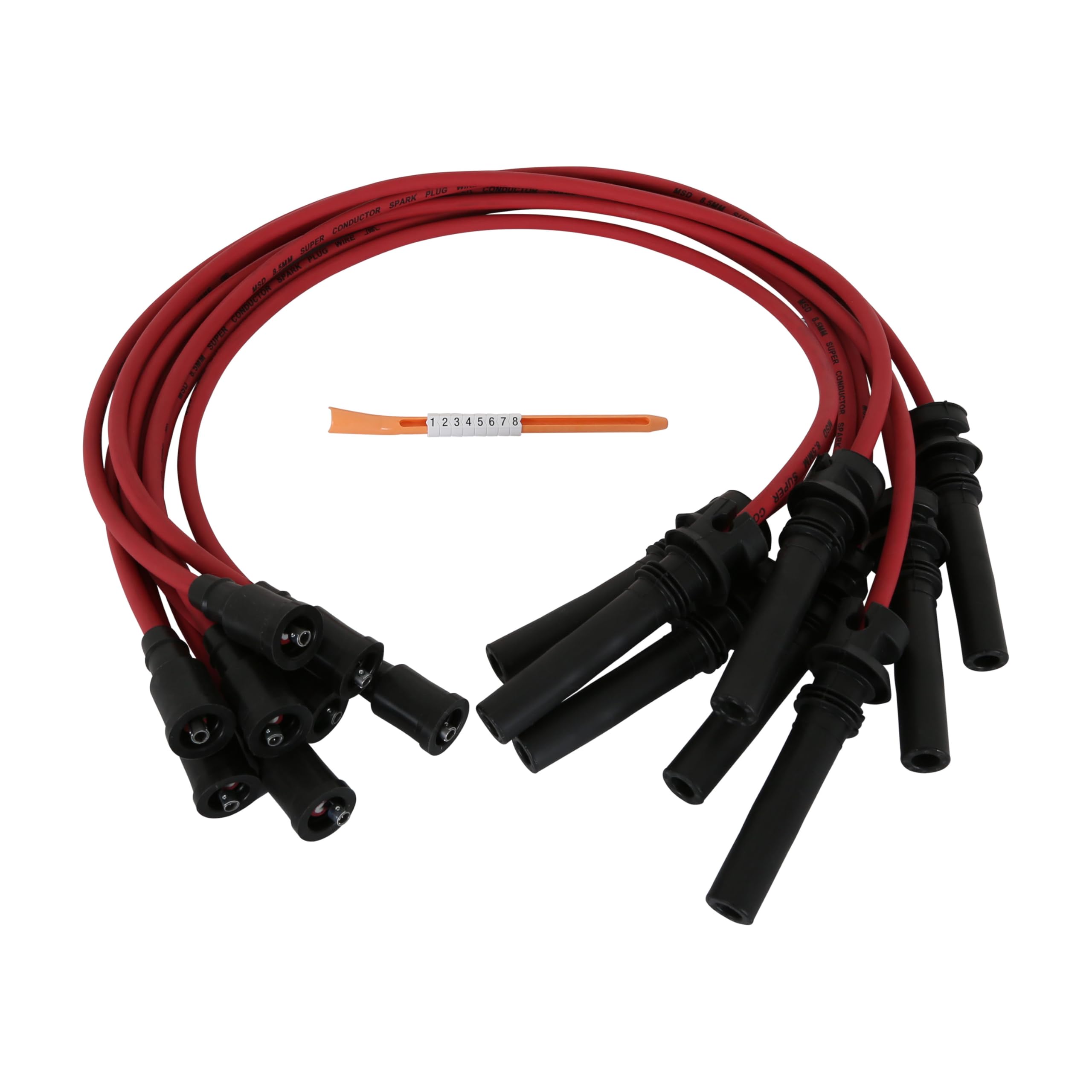 Super Conductor MSD 32039 Spark Plug Wire Set, Red