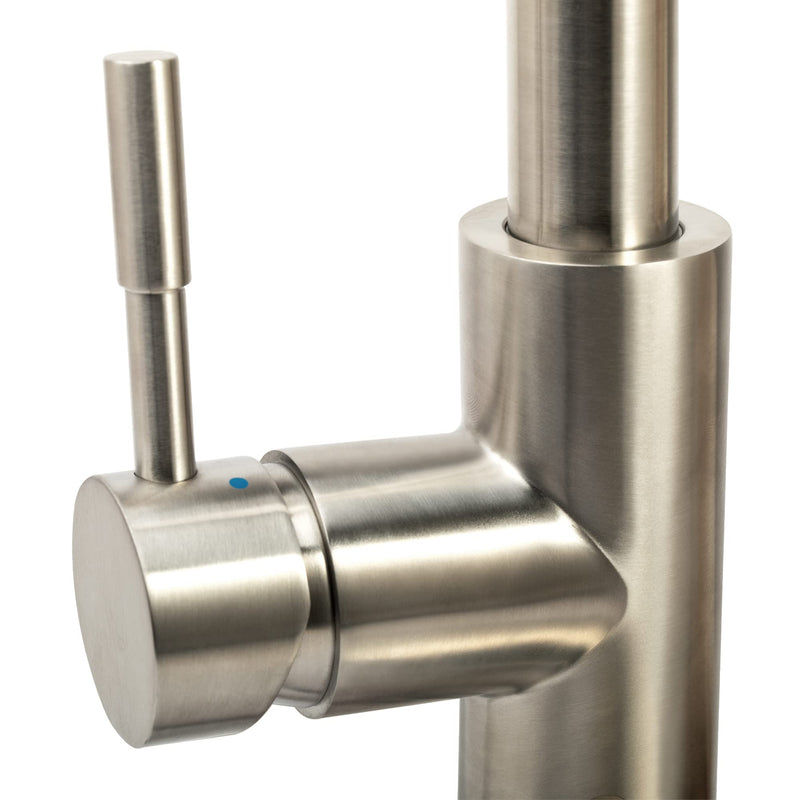 Dura Faucet Streamline RV Single Handle Pull-Down Kitchen Sink Faucet - Optional Deck Plate (Satin Nickel)