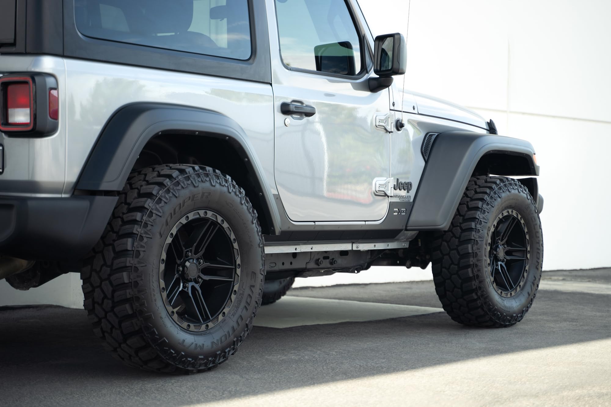 Rock Skins DV8 Offroad for The 2018-2025 Jeep Wrangler JL 2-Door | Protects Lower Body Panels from Rocks & Debris | Works with Aftermarket & Factory Fenders | Compatible with Most Sliders & Steps