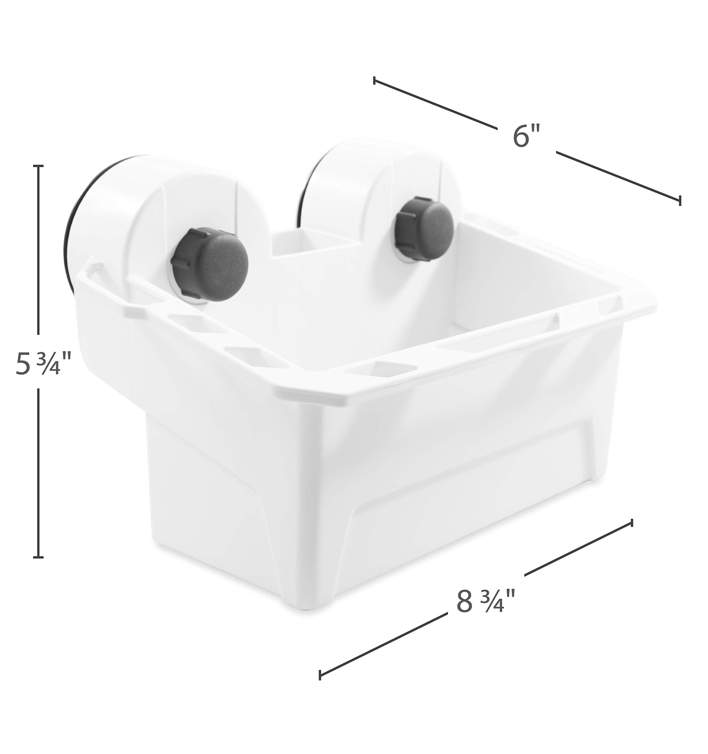 Camco Mechanical Suction Cup Universal Caddy | Features 2 Strong Mechanical Suction Cups, a Durable Polymer Construction, and is Designed for RVs, Boats, and More (53085)