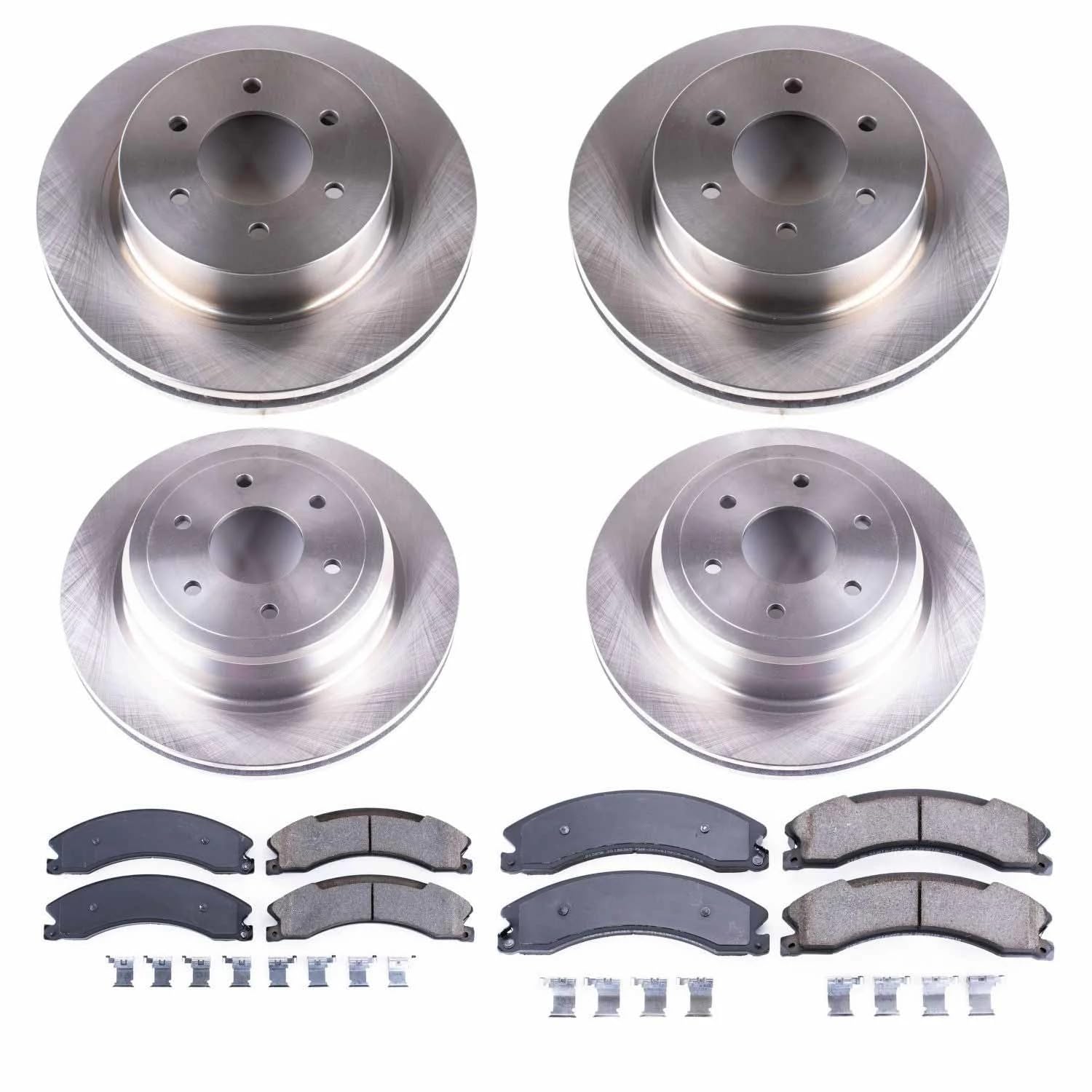 Power Stop KOE7876 Front and Rear Replacement Brake Kit-OE Brake Rotors & Ceramic Brake Pads For Nissan TITAN XD 2016-2022 [Model Specific]