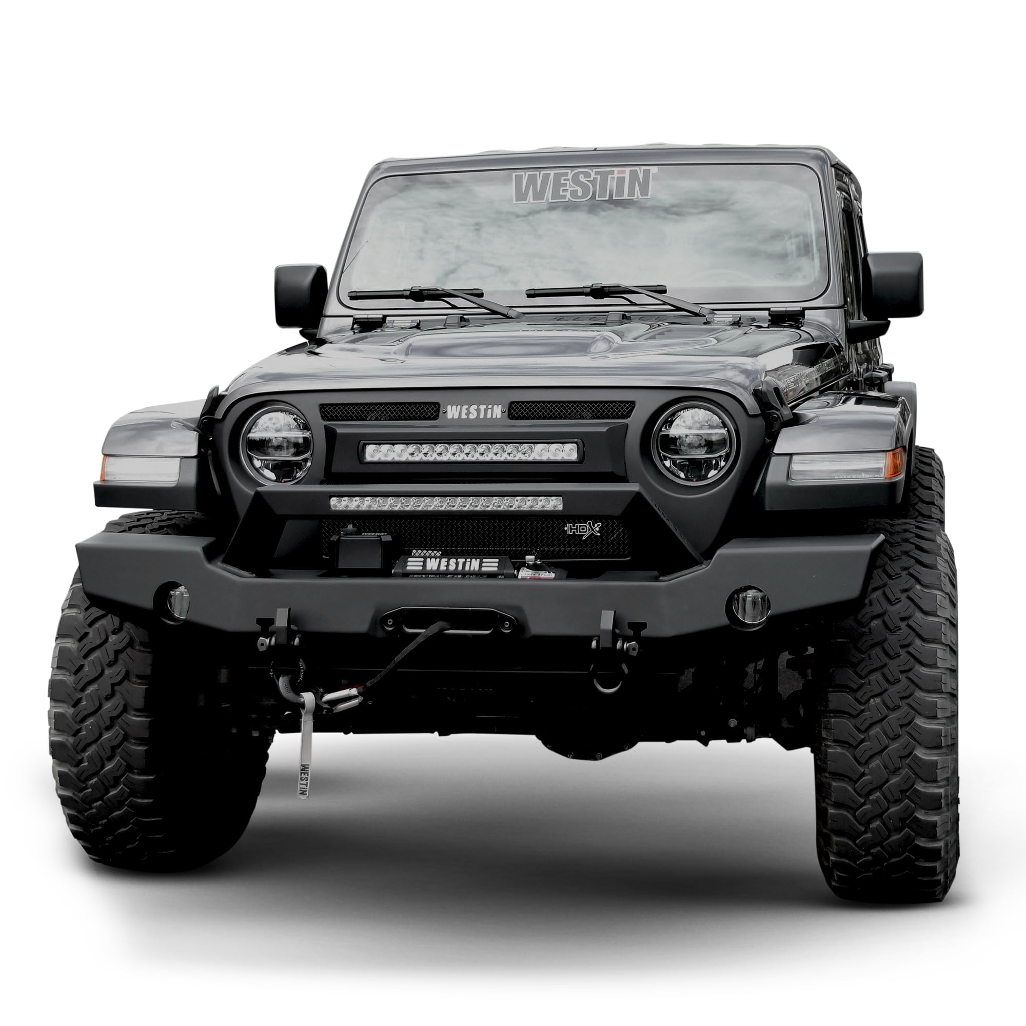Westin WJ2 Full Width Front Bumper with LED Light Bar Mount fits 2018-2026 Wrangler JL 2020-2025 Gladiator