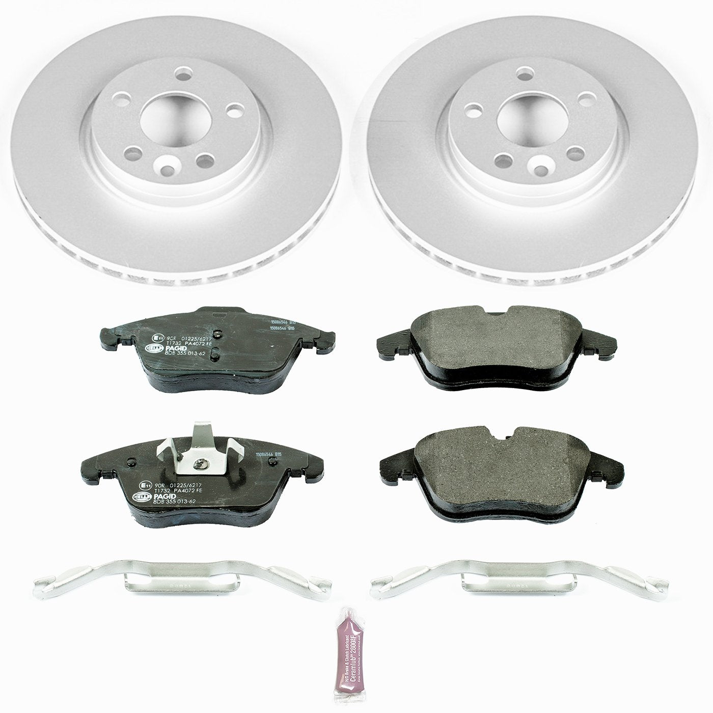 Power Stop ESK5608 Euro-Stop Front Brake Kit For Volvo Land Rover Range Rover Evoque 2012-2015, Volvo S60 2011-2014, Volvo S80 2007-2014, Volvo V70 2008-2010 [Model Specific]