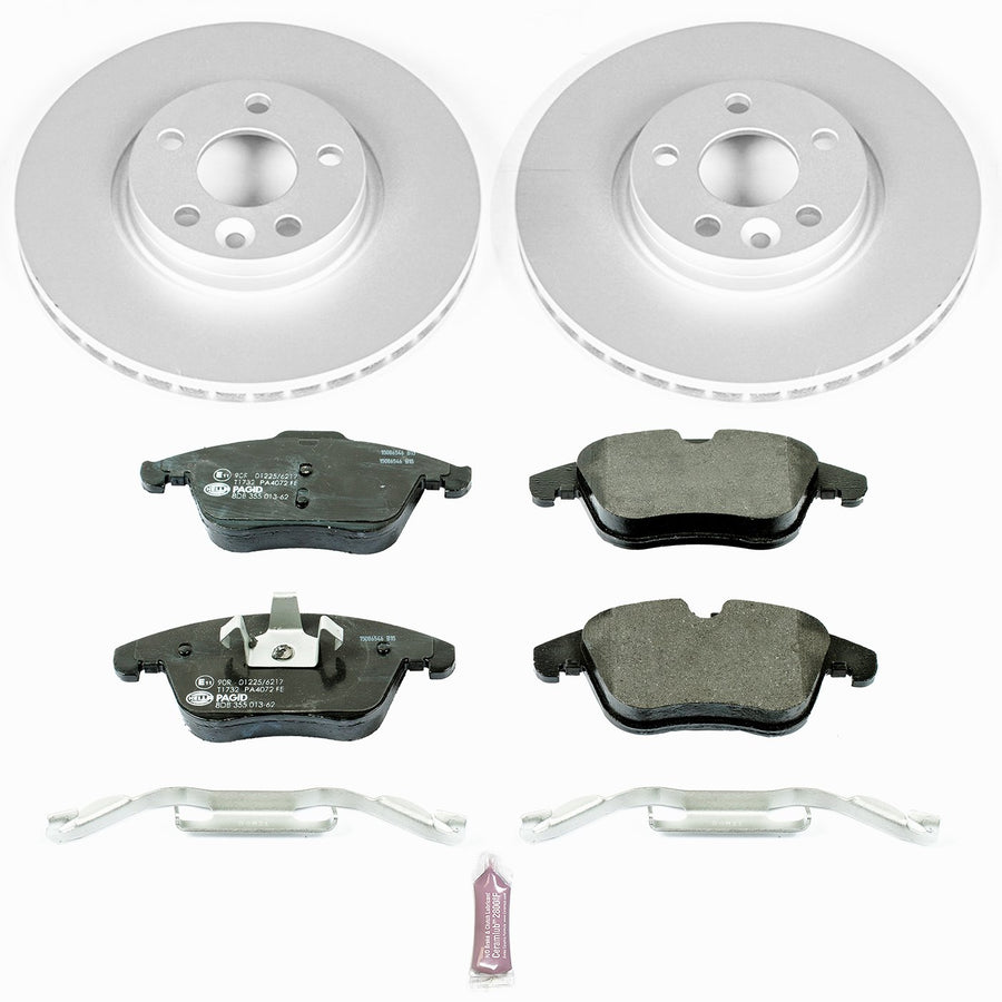 Power Stop ESK5608 Euro-Stop Front Brake Kit For Volvo Land Rover Range Rover Evoque 2012-2015, Volvo S60 2011-2014, Volvo S80 2007-2014, Volvo V70 2008-2010 [Model Specific]