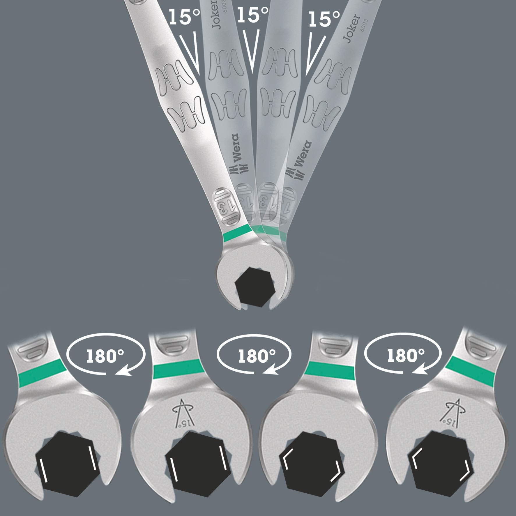 8pc Joker 6003 Combo Wrench Set Imperial in Textile Pouch