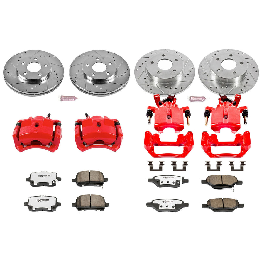 Power Stop Z26 Street Warrior KC1618-26 Brake Kit Front & Rear Chevrolet Pontiac For Chevrolet Malibu 2004-2008, Pontiac G6 2006-2007 [Model Specific]