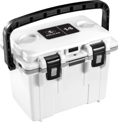 14 Quart Pelican Personal Lunch Box Cooler (White/Gray)