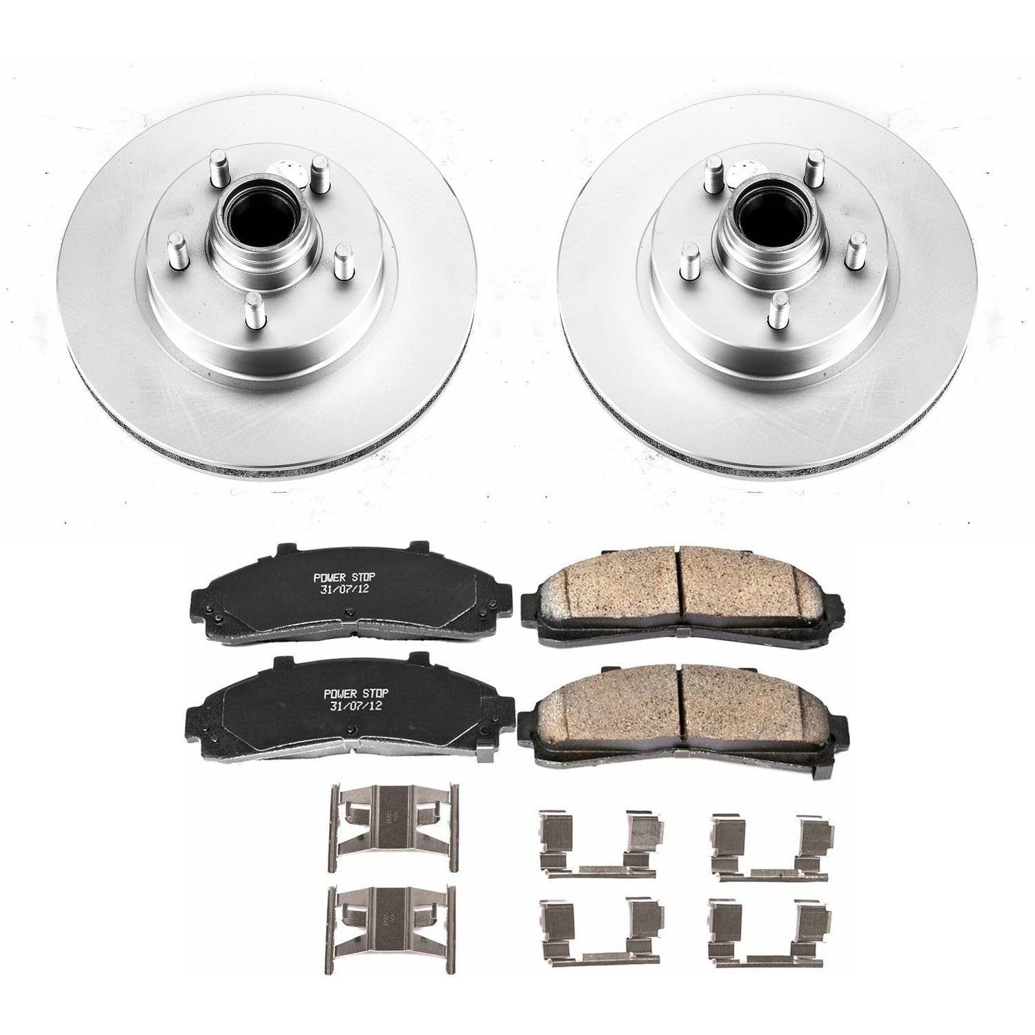 Power Stop Coated Brake Rotor CRK1854 & Ceramic Brake Pads- front For Ford Explorer, Ford Ranger, Mazda B2300, Mazda B, Mazda B, Mazda B3000, Mazda B4000, Mercury Mountaineer [Model Specific]