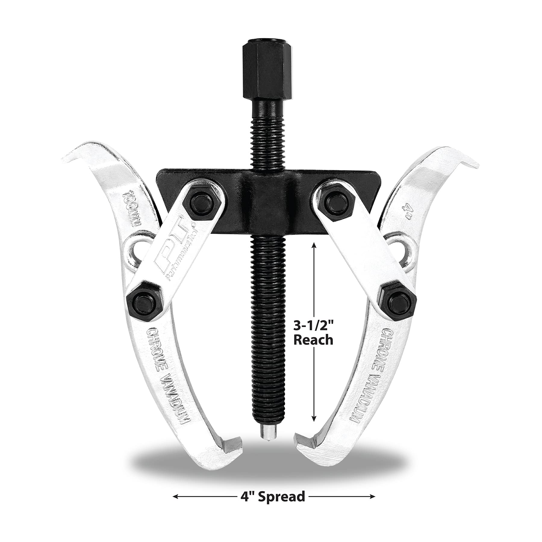 W84500 Performance Tool 4-Inch 2 Jaw Gear Puller Removal Tool for Gears, Pulley, and Flywheel (4" Spread, 3-1/2 Reach)