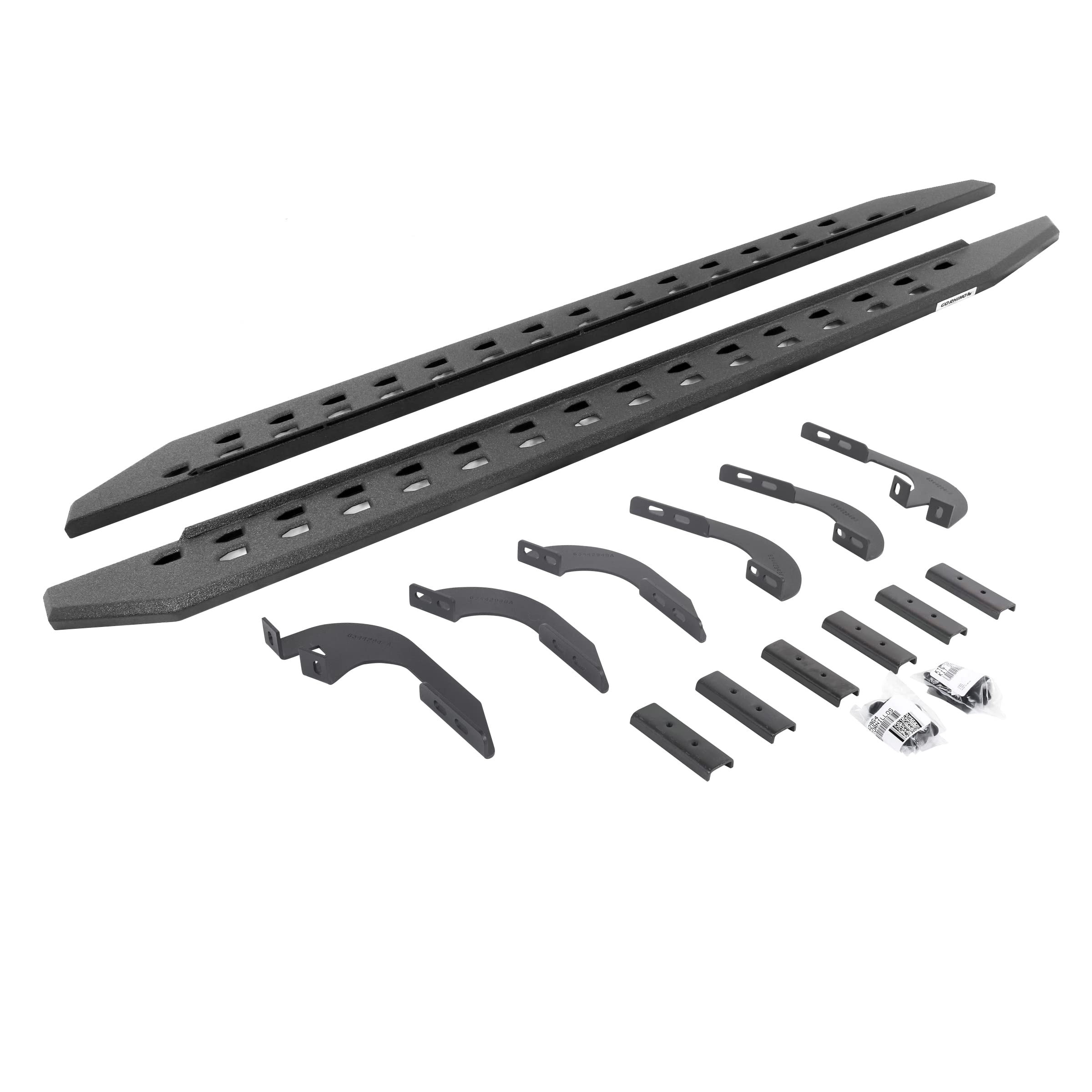 Go Rhino RB20 Running Boards Slim & Brackets | Cab Length, Galvanized Steel, Protective Bedliner Coating | 69443280ST | Fits 2024 Toyota Tacoma Double Cab