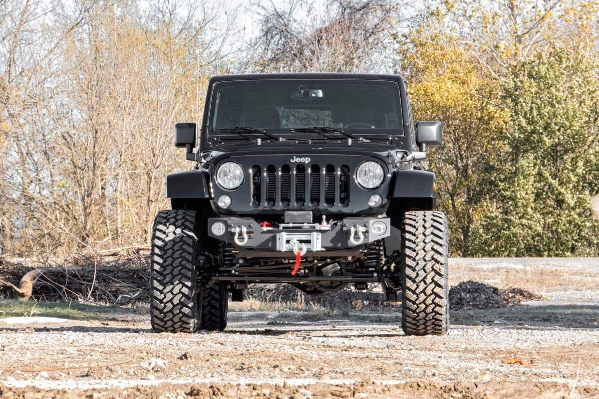 Rough Country Hybrid Stubby Front Bumper for 2007-2018 Jeep Wrangler JK - 1062