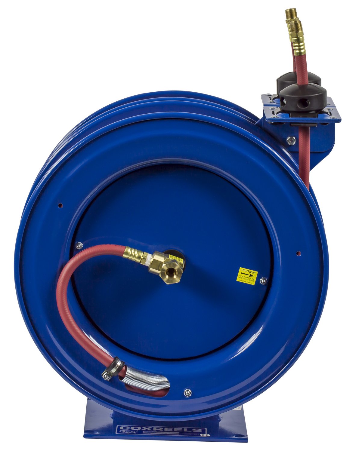 Coxreels Dual Purpose C-LP-350-350 Two Hose/Cord Reel - ⅜” Hose ID - 50' Length PVC Hose and 50' SJO Cord Included - Compact For Air Compressor, Garden and Pressure Washer Hoses Made in USA