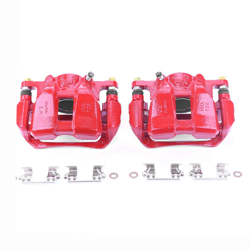 Power Stop S7106 Front Pair of High-Temp Red Powder Coated Calipers For Honda Accord 2013-2018, Honda HR-V 2016-2019 [Model Specific]