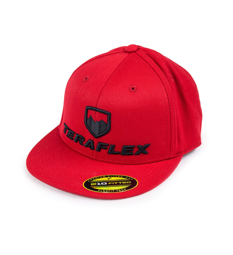 Premium Flexfit TeraFlex 5237025 Hat, Flat Visor Red - Large/XL, 1 Pack