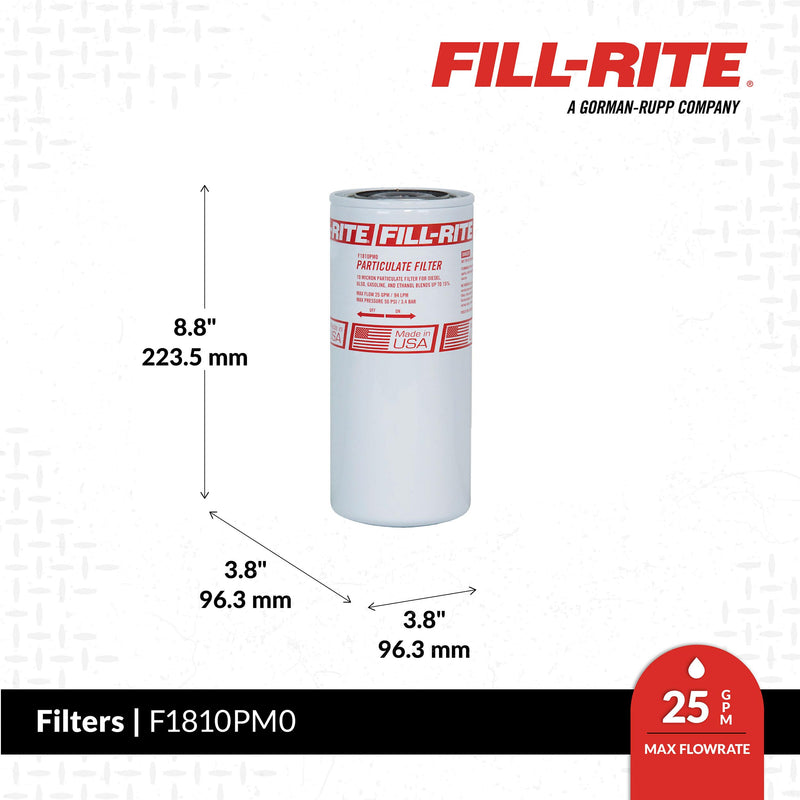 Fill-Rite 3/4" F1810PM0 18 GPM (68 LPM) 10 Micron Particulate Spin-On Fuel Filter