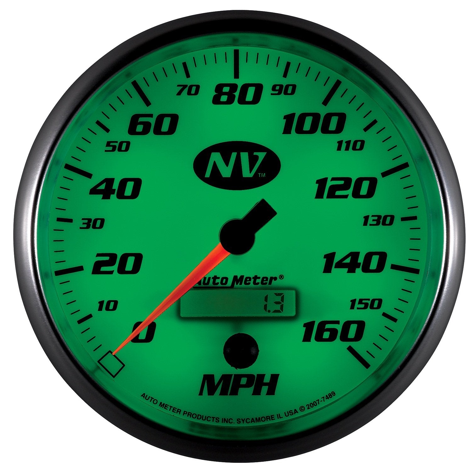 Auto Meter 5" NV 7489 In-Dash Electric Programmable Speedometer 160 mph