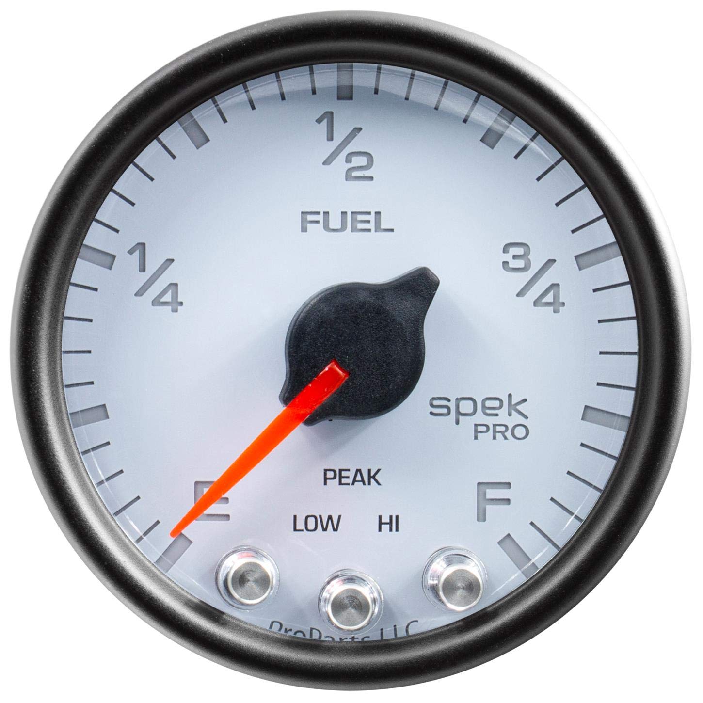 Gauge AutoMeter P31212 Fuel Level (Spek-Pro 2 1/16", 0-270Ω Programmable, Wht/Blk, Spek-Pro)